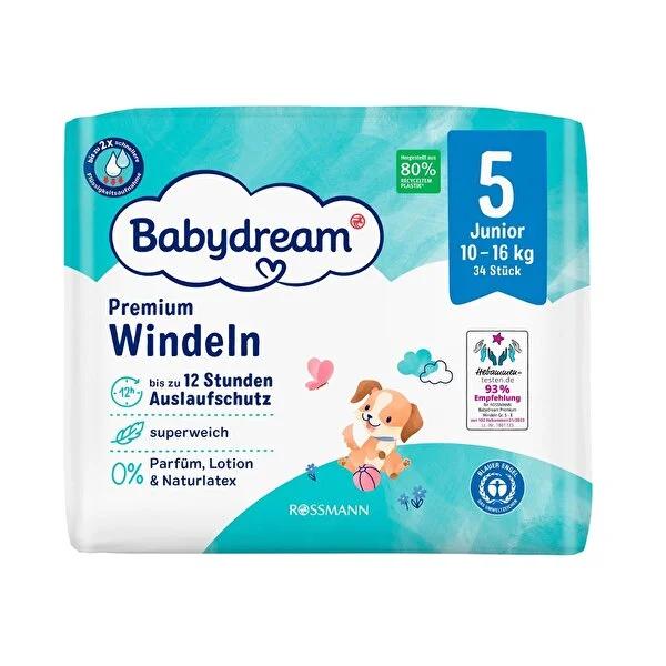 Babydream: Size 5 Baby Diapers, 34 Count - Hypoallergenic, Overnight Protection, Sensitive Skin, Absorbent, Leakproof Infant Diapers by Beauty Care Bag