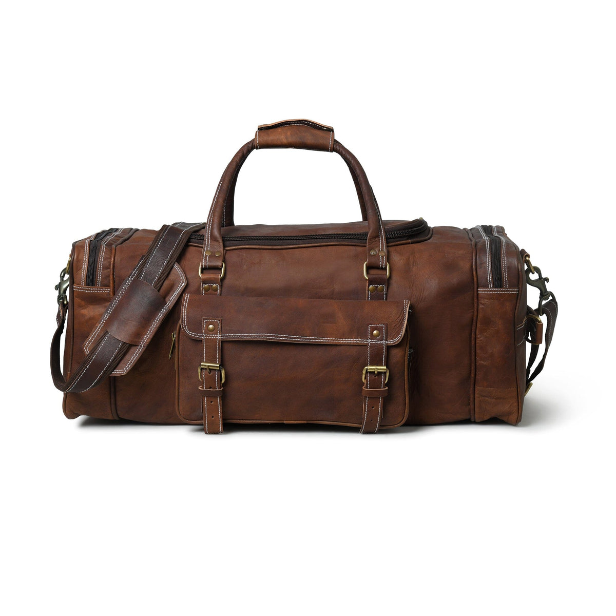 Walker Leather Weekender Bag + Free Toiletry by Classy Leather Bags