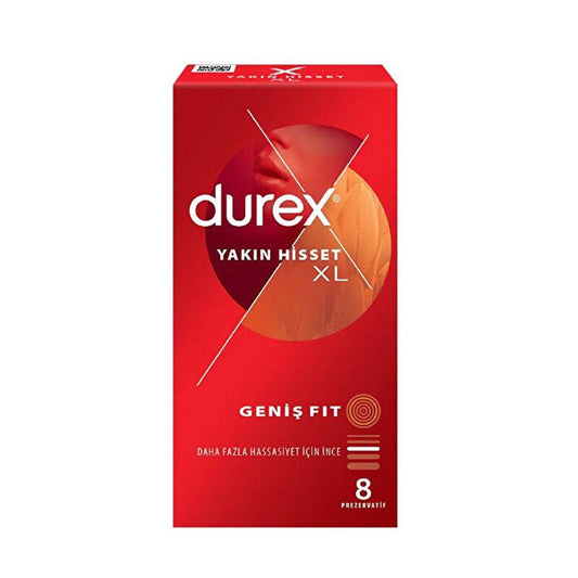 Durex Feel Close XL Wide Fit Condoms for Comfort 8 Count by Beauty Care Bag