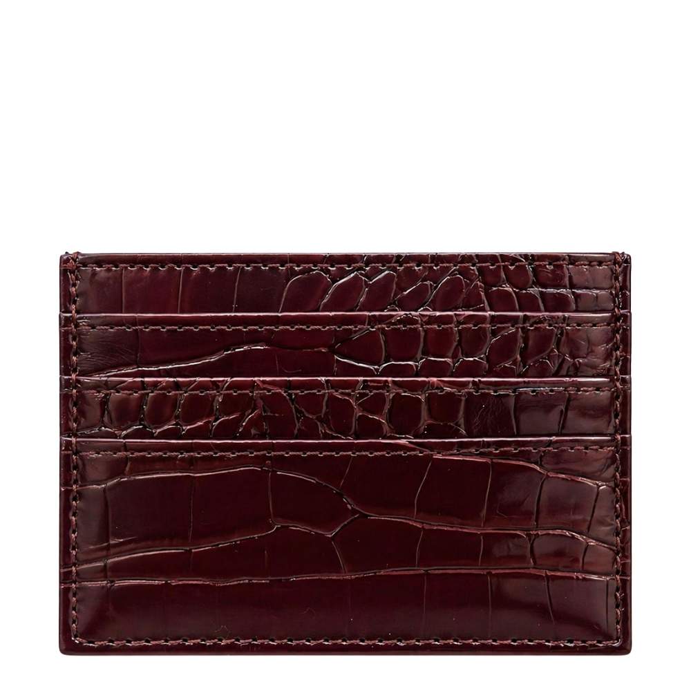 Duru Vega Burgundy Croco Cardholder Slim Wallet Accessory by Beauty Care Bag