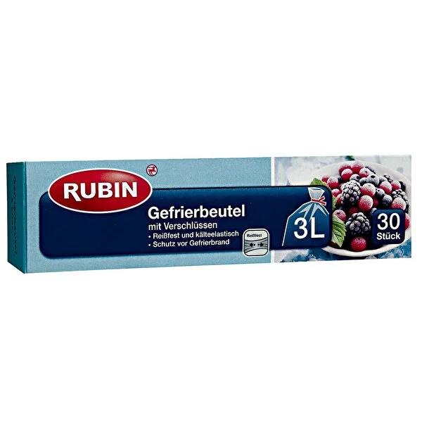 Rubin 3 Liter Food Storage Bags: Lockable, Writeable, Tear-Resistant Freezer Bags - 30 Count by Beauty Care Bag