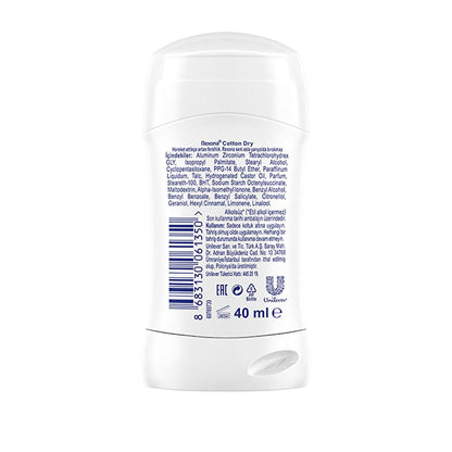 Rexona Women's Deodorant Stick Cotton Dry - Long-Lasting Freshness, 48hr Protection by Beauty Care Bag