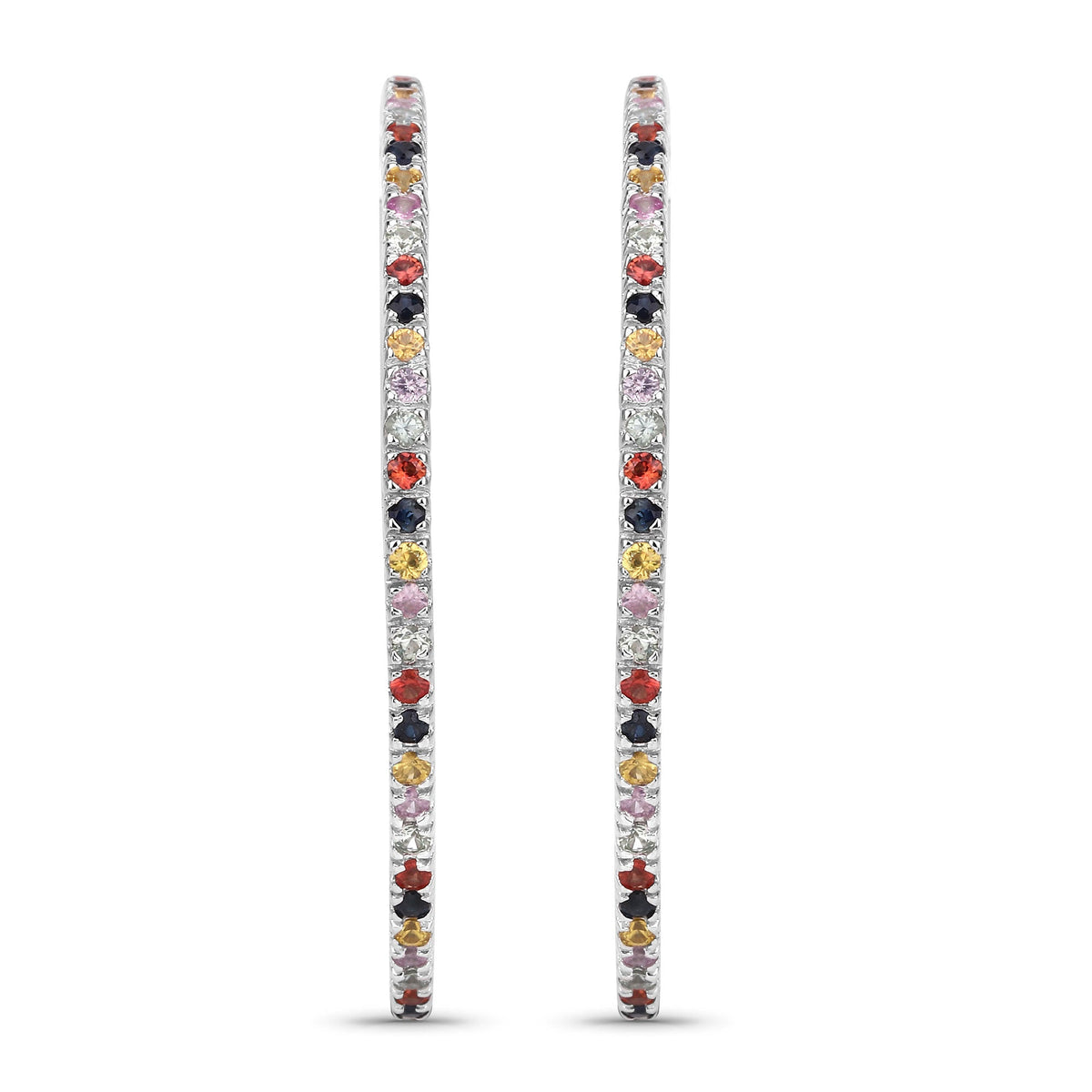 2.24 carat multi-color sapphire sterling silver earrings by Avera Group, view 3