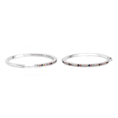 2.24 carat multi-color sapphire sterling silver earrings by Avera Group, view 4
