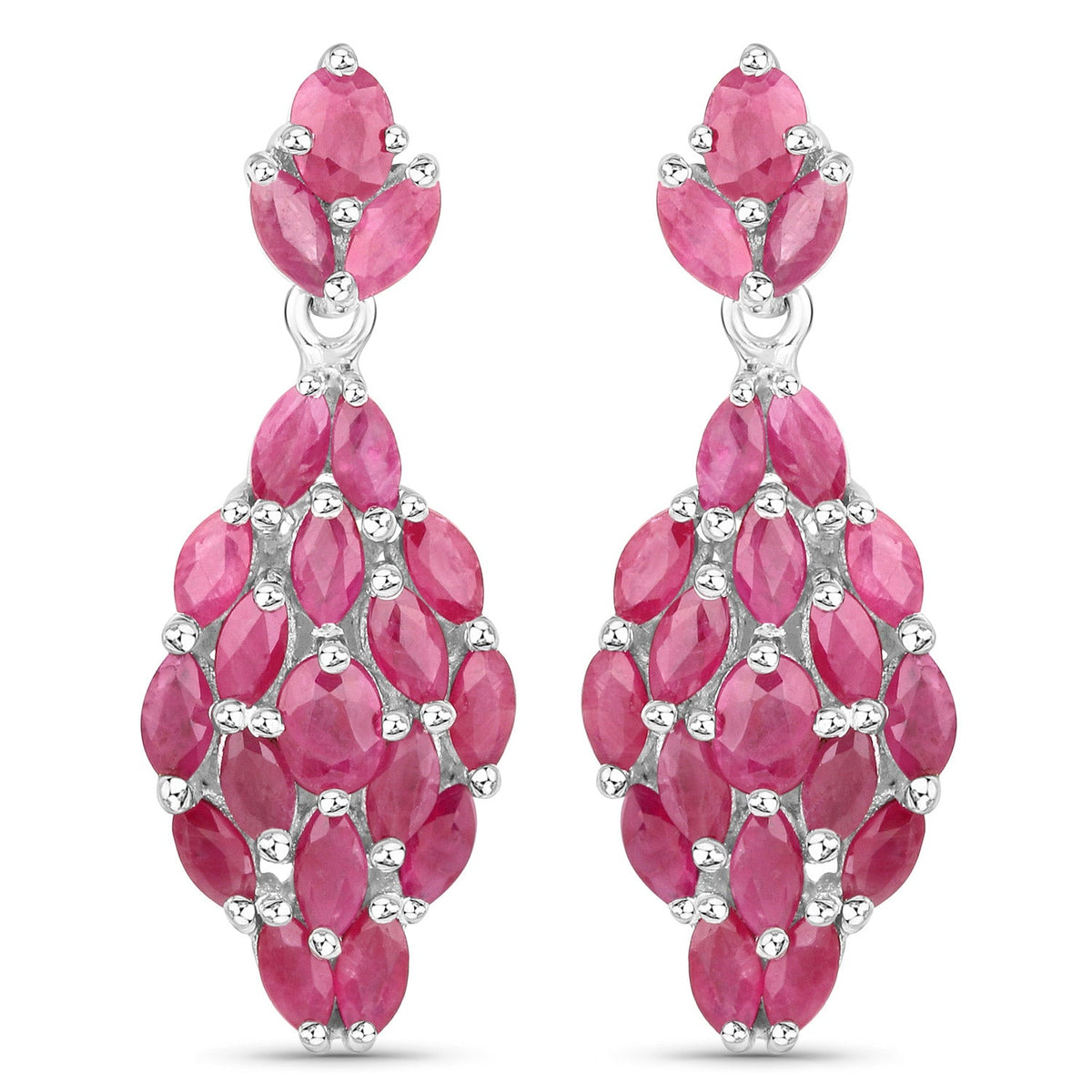 4.12 ct ruby .925 sterling silver earrings by Avera Group