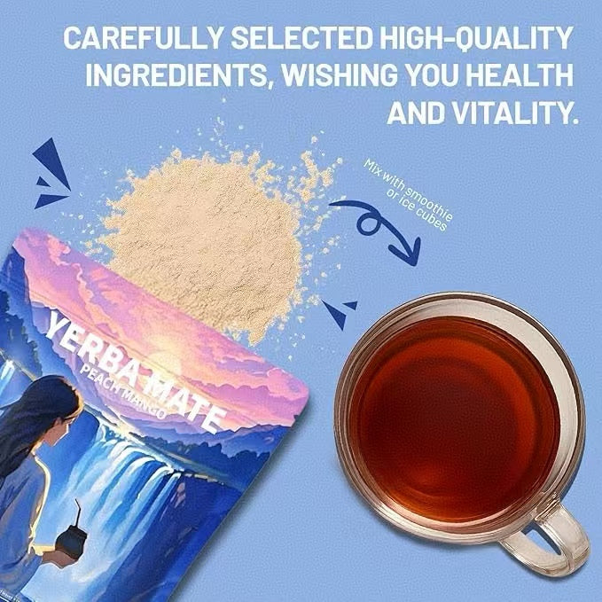 Yerba Mate Peach Mango Tea - Super Calm Yerba Mate - Low Sugar Content, Clean Energy with No Crash - Stay Refreshed and Focused Throughout the Day - Ideal for Health Enthusiasts - 30 Servings by KARONDA RENE LEWIS