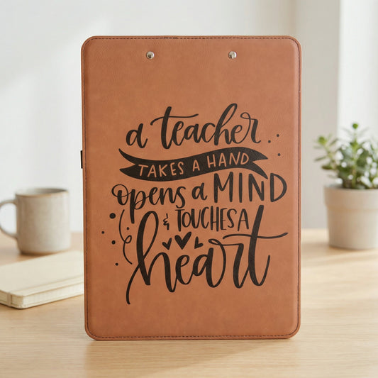 Custom Clipboard for Teacher, Personalized Teacher Gift, leather clip board teacher appreciation gift for Teachers by Joyful Moose