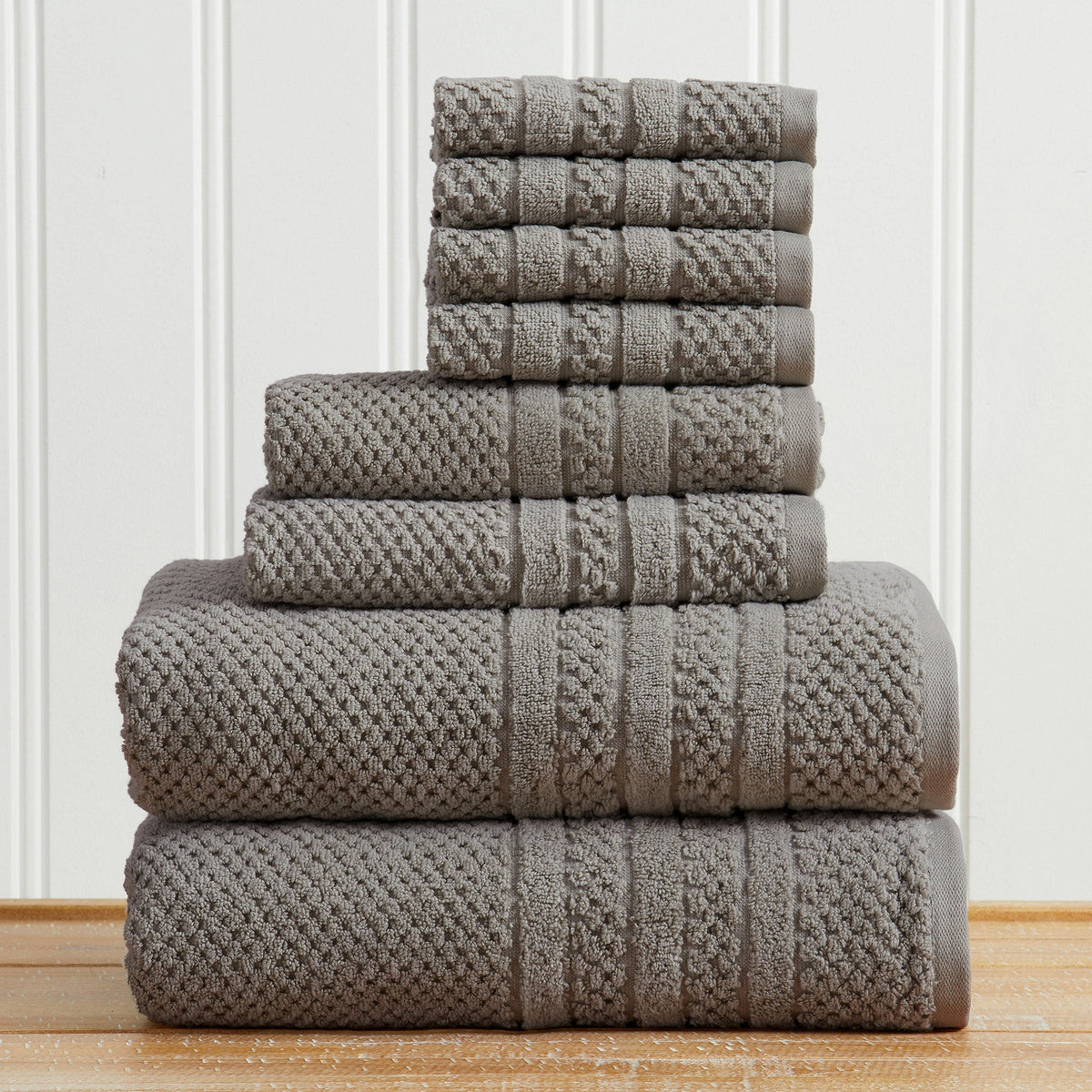 100% Cotton Checkered Jacquard Bath Towel Set - Giuliana Collection by Great Bay Home