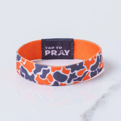 Team Camo Orange Tap to Pray Wristband by Rust & Cinder