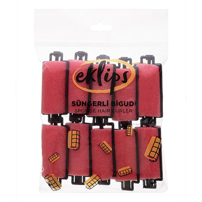 Eklips Sponge Hair Rollers for Heatless Curls, 10-Pack by Beauty Care Bag