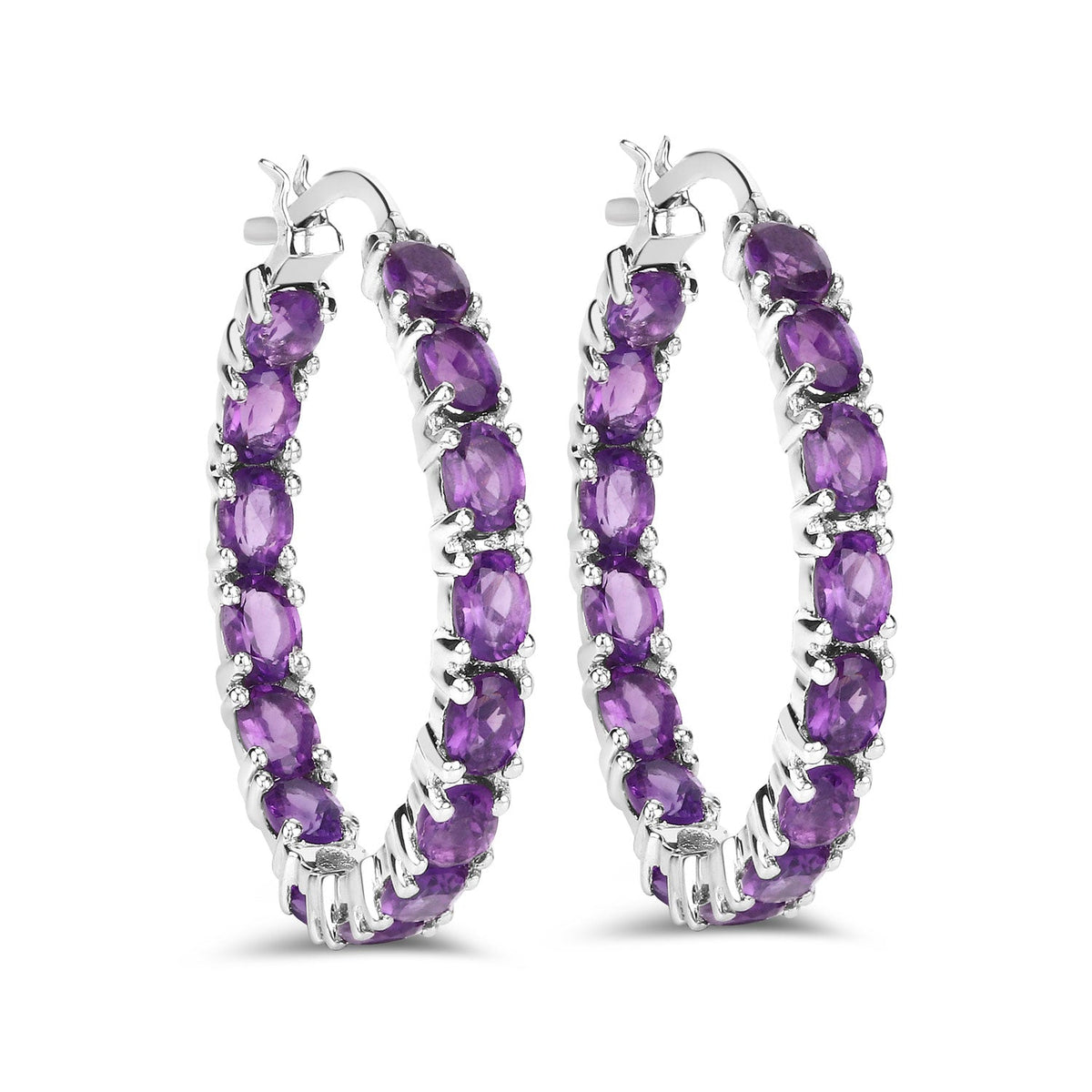 4.80 ct. Genuine Amethyst .925 Sterling Silver Earrings by Avera Group