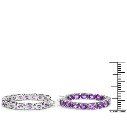 4.80 ct. Genuine Amethyst .925 Sterling Silver Earrings by Avera Group