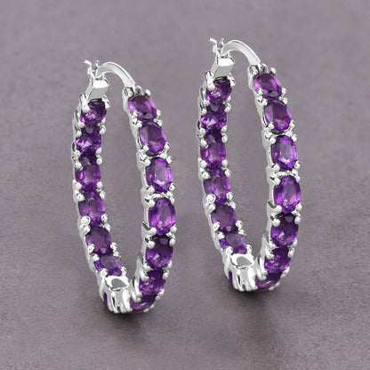 4.80 ct. Genuine Amethyst .925 Sterling Silver Earrings by Avera Group