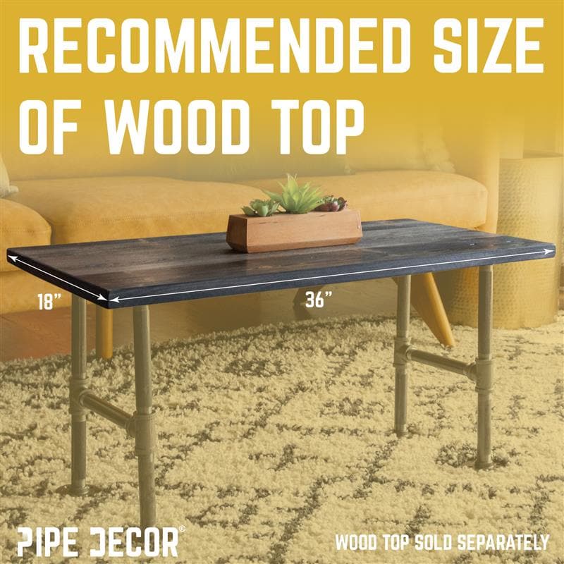 PIPE DECOR 3/4 in. round flange pipe leg kit for a coffee table or bench, view 2