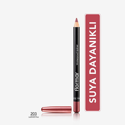 Flormar Mat Lip Liner - Waterproof, Long-Lasting, Matte Finish, 203 Subdued Pink by Beauty Care Bag