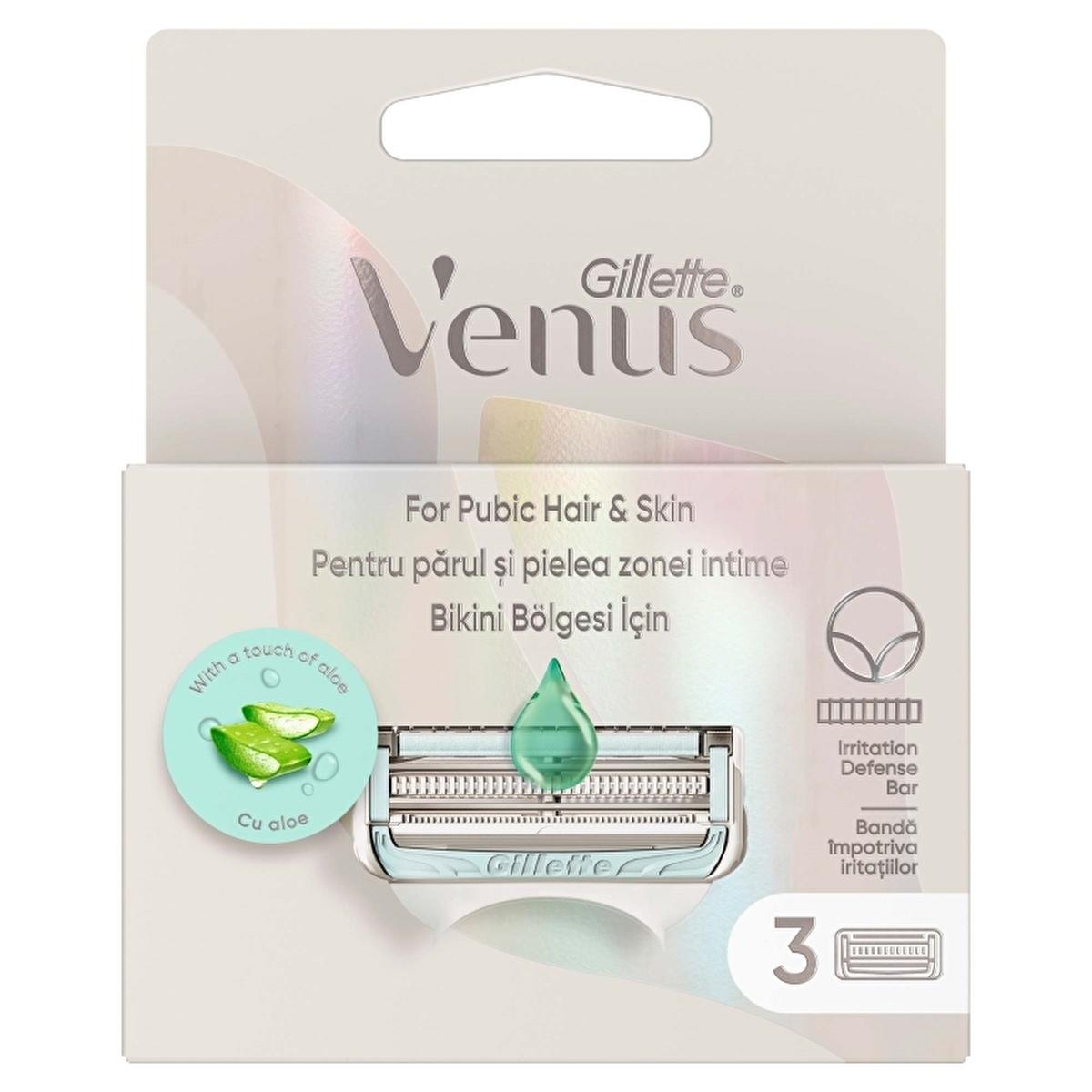 Gillette Venus Bikini Razor Replacement Heads - Sensitive Skin, Irritation-Free Shaving for Women's Grooming, Precise Bikini Line Trimming by Beauty Care Bag