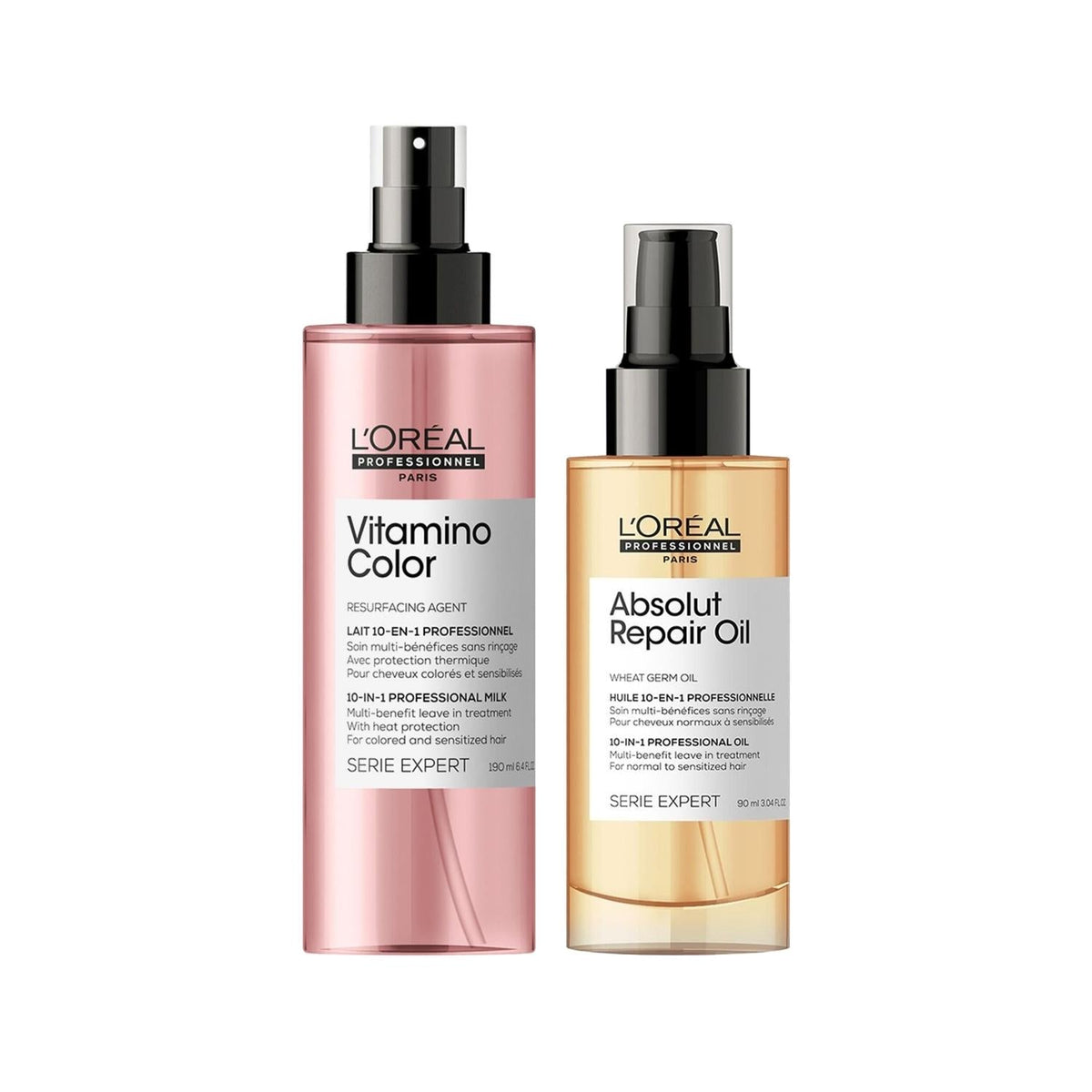 Loreal Professionnel Vitamino Color Hair Care Set: Extend Color Vibrancy & Protect Color-Treated Hair by Beauty Care Bag