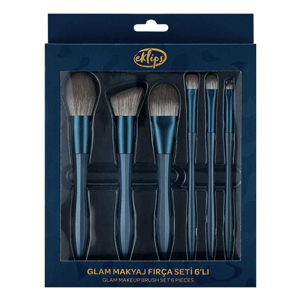 Eklips Glam Makeup Brush Set for Flawless Application 6 Pieces by Beauty Care Bag