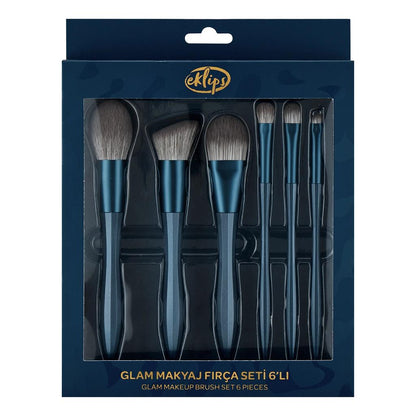 Eklips Glam Makeup Brush Set for Flawless Application 6 Pieces by Beauty Care Bag