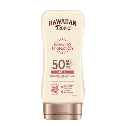 Hawaiian Tropic Glowing Protection SPF 50 Sunscreen Lotion - UVA/UVB, Vegan & Cruelty-Free, Moisturizing - 6.09 fl oz by Beauty Care Bag
