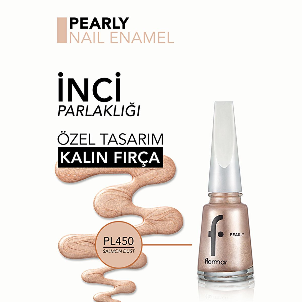 Flormar Pearly Long-Lasting Nail Polish with Shimmering Finish - Salmon Dust PL450 by Beauty Care Bag