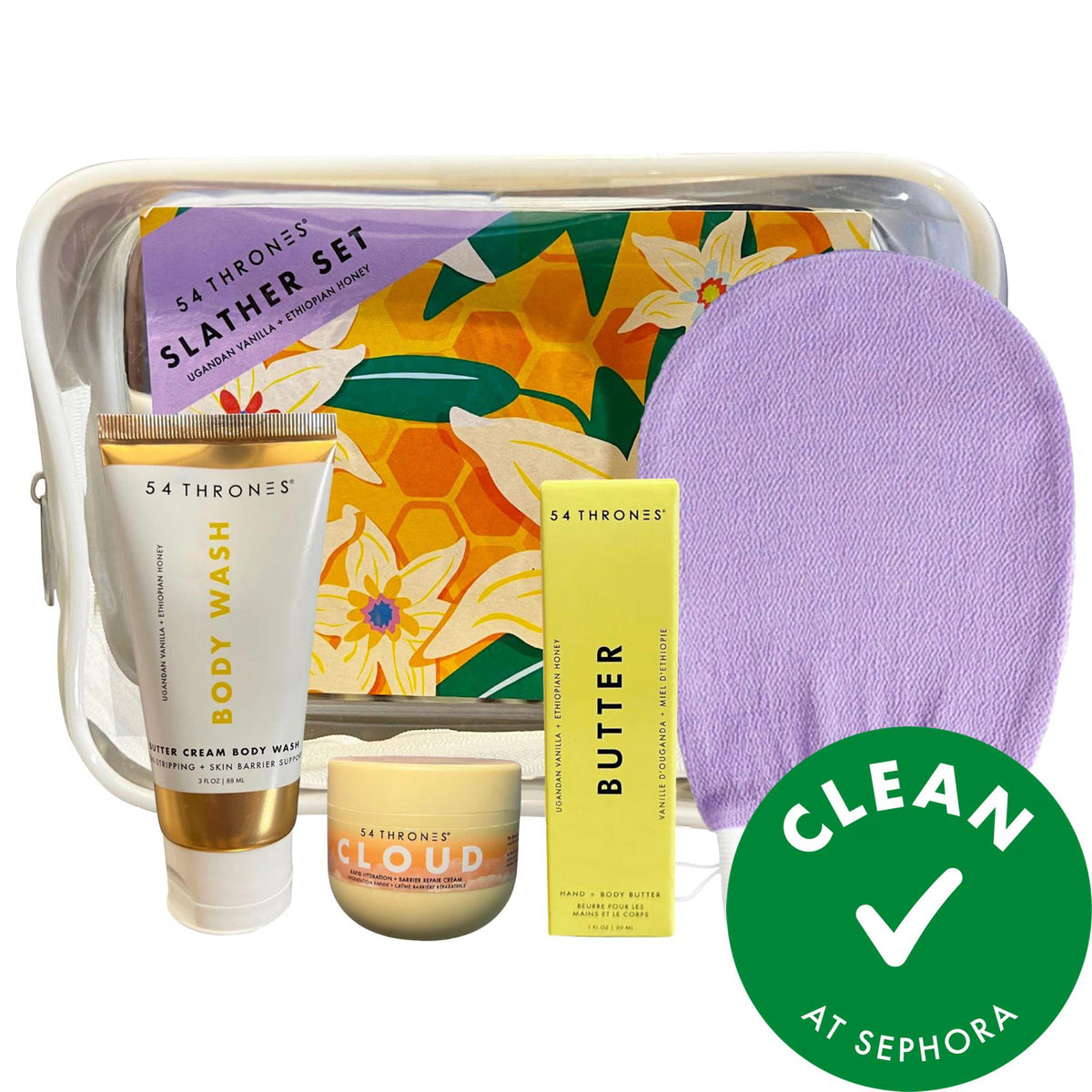 Slather Hydrating Bodycare Set - TSA-Friendly, Vegan & Cruelty-Free Body Moisturizer with Shea Butter & Hyaluronic Acid for Dry Skin by Beauty Care Bag