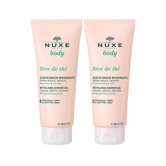Nuxe Reve De The Shower Gel Duo - 2 x 200ml - Luxurious & Fragrant Body Wash for Soft, Clean Skin by Beauty Care Bag