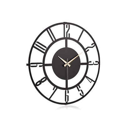 Muyika 50cm Metal Black Wall Clock - Silent Sweep Mechanism, Modern Decor by Beauty Care Bag