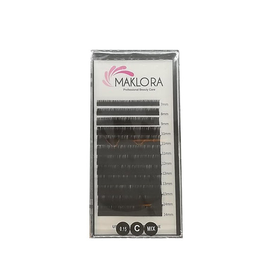 Maklora Eyelash Extensions C Curl 0.07 Thickness Mix Type Silk Material by Beauty Care Bag