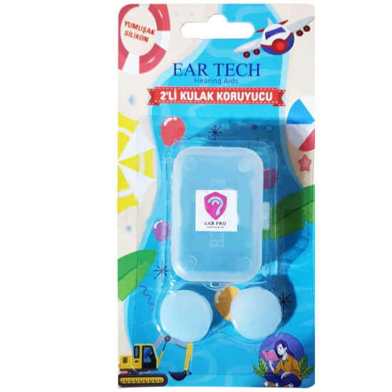 Ear Tech Silicone Earplugs for Noise Reduction 2 Pairs by Beauty Care Bag