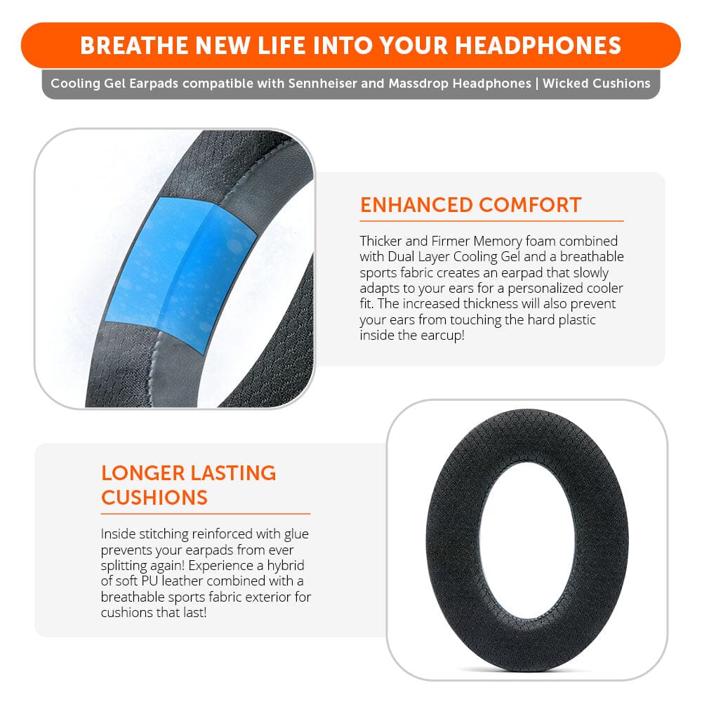 Earpads for Sennheiser PC38X & More - WC FreeZe Cooling GelCooling Gel Ear PadsTorqelo.com