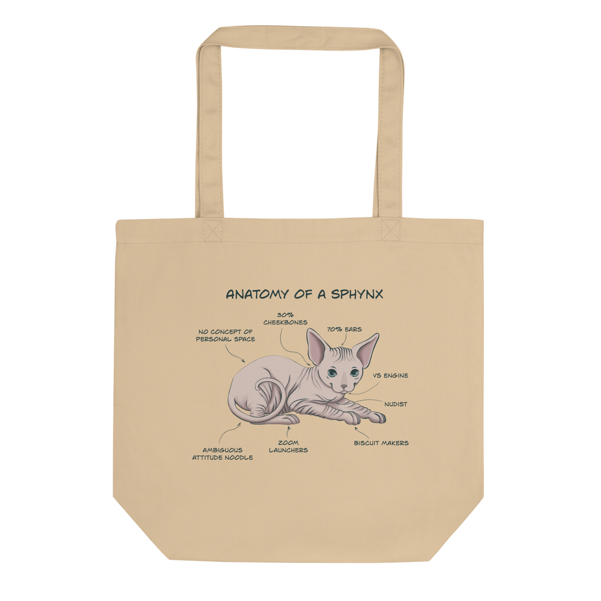 ANATOMY OF SPHYNX CAT - TOTE BAG by ReNewedPet