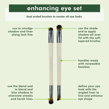 EcoTools Eye Enhancing Duo Set Dual-Ended Brushes 2-Piece by Beauty Care Bag