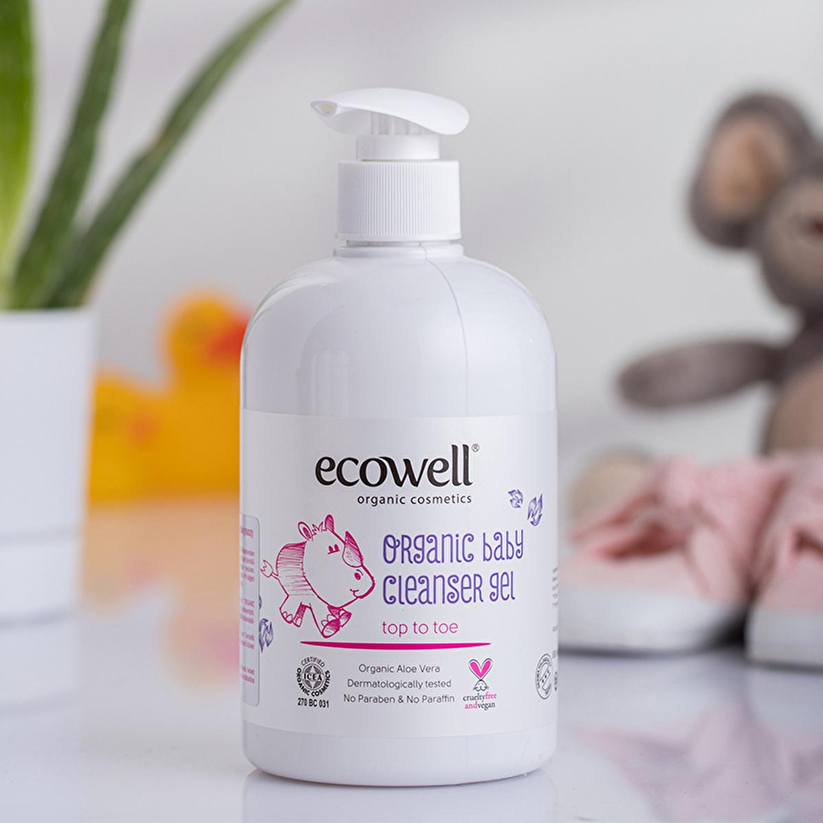 Ecowell Organic Baby Cleansing Gel - Gentle, Natural, Vegan & Chemical-Free for Baby's Sensitive SkinShampooTorqelo.com