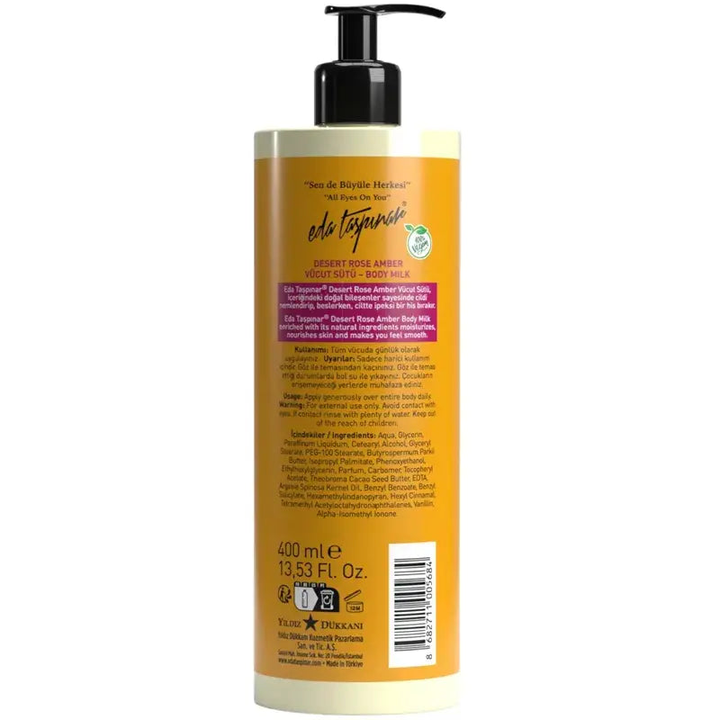 Eda Taspinar Desert Rose Amber Body Milk Hydrating Lotion 400ml by Beauty Care Bag