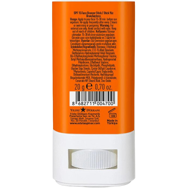 Eda Taspinar Face Bronzer SPF 15 Stick with Coconut Oil 20g by Beauty Care Bag