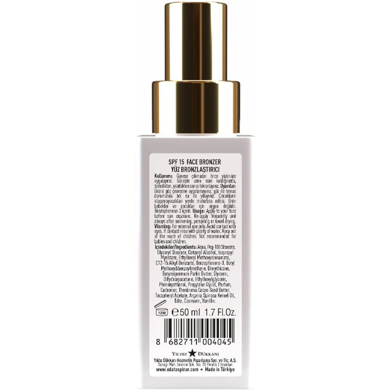 Eda Taspinar Face Bronzer SPF 15 Hydrating Lotion 50ml by Beauty Care Bag