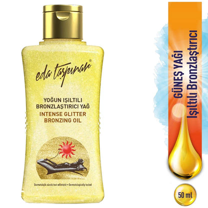 Eda Taspinar Intense Glitter Bronzing Oil for Glowing Tan 50ml by Beauty Care Bag