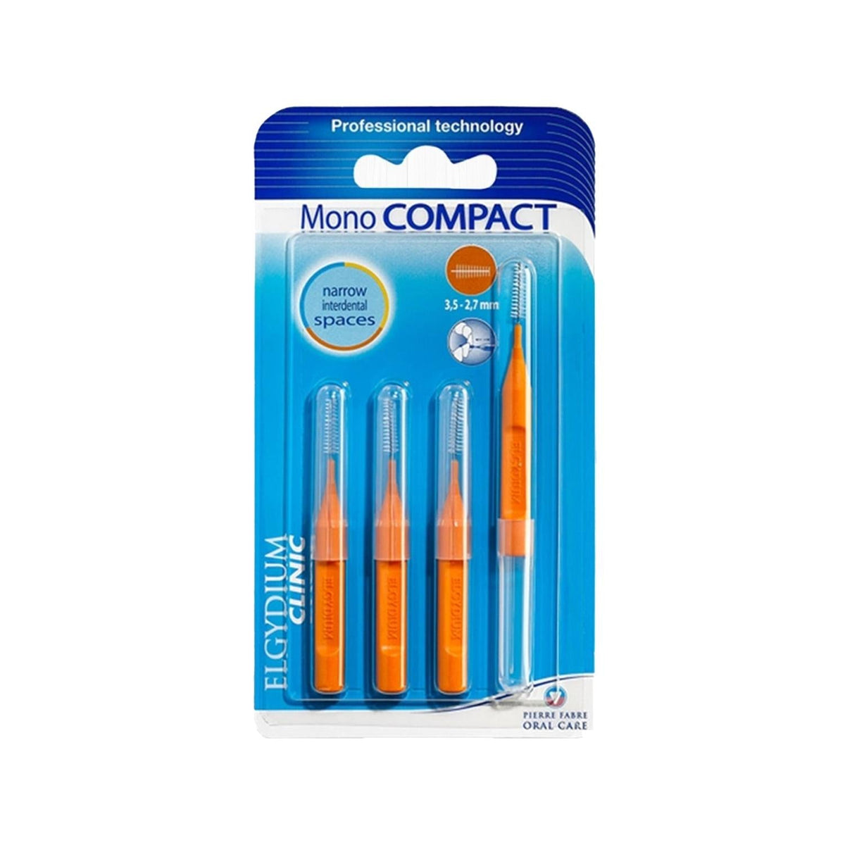 Elgydium Clinic Mono Compact Toothbrush - Manual Oral Hygiene for Travel and Daily Use by Beauty Care Bag