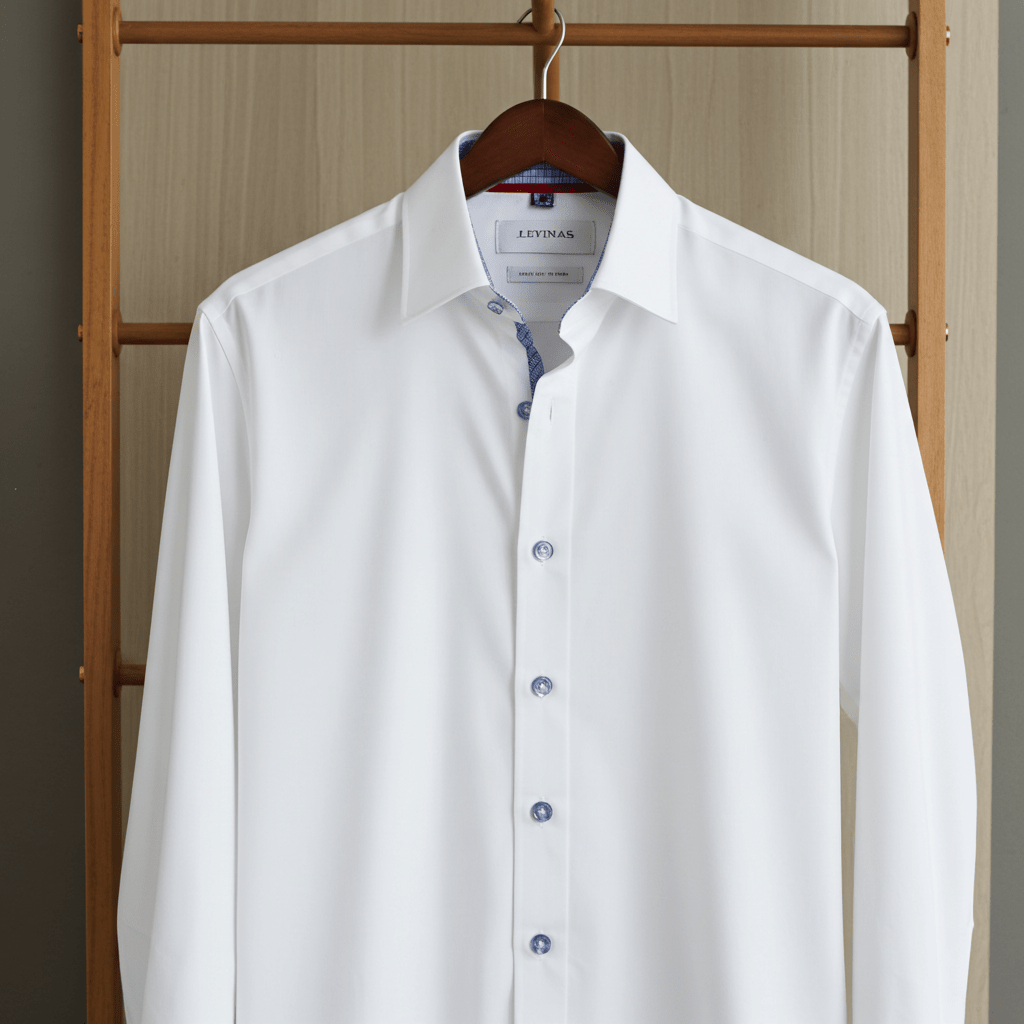 Edward// // Cotton Knit-Stretch Button-Up Shirt With Contrast Details // White // Tailored Fit (Fitted)Shirts & TopsTorqelo.com