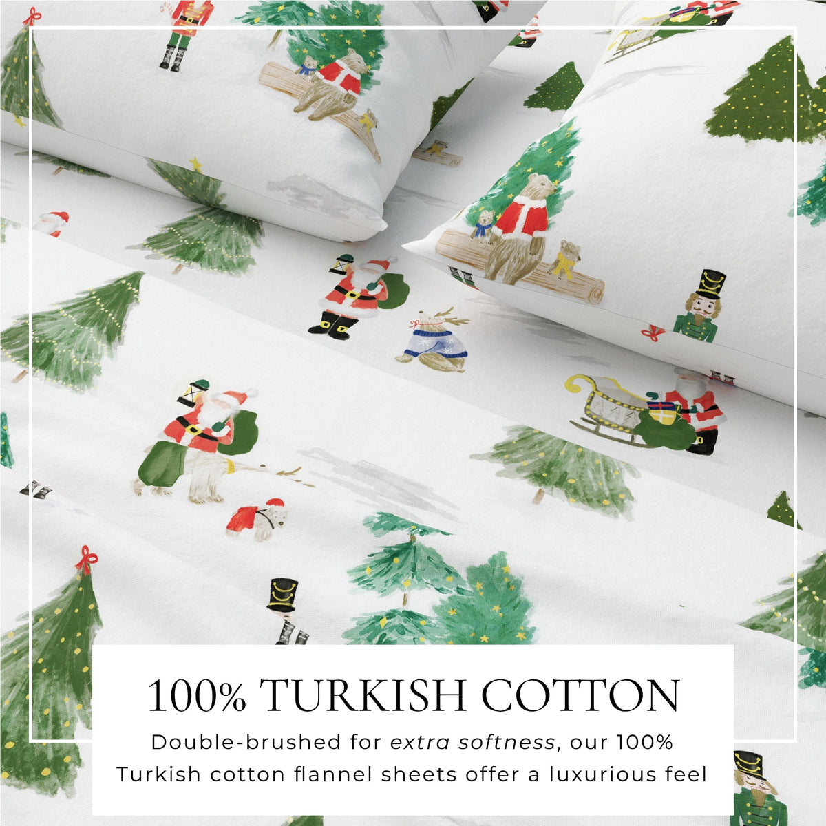 Turkish Cotton Christmas Flannel Sheet Set - Whittaker Collection by Great Bay Home