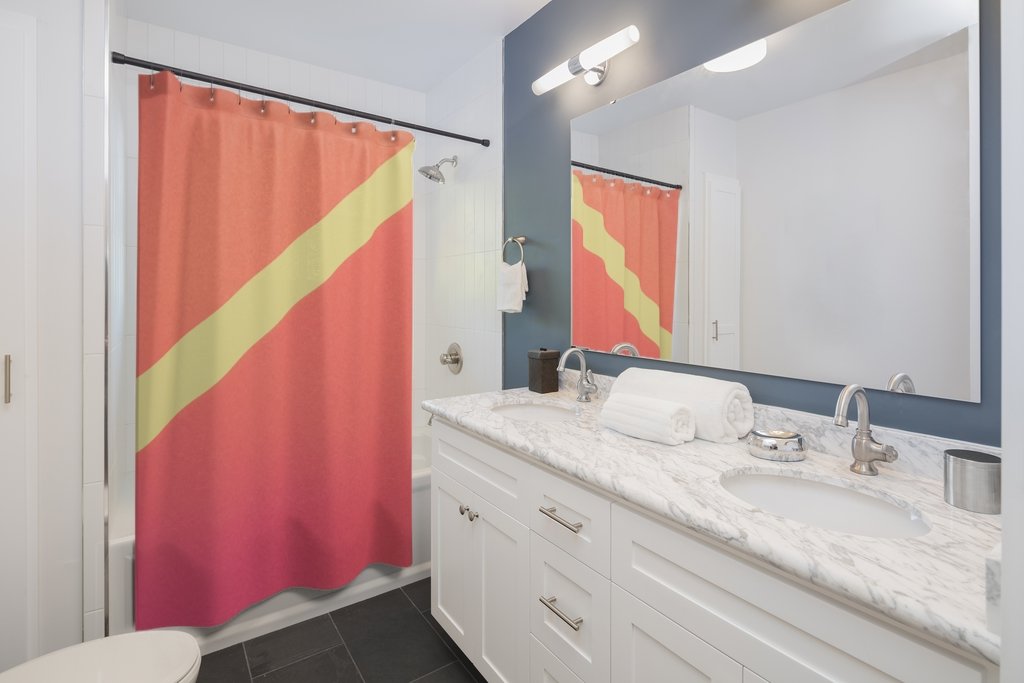 Pink Gradient Abstract Shower Curtains Home Decor by Yellow Pandora