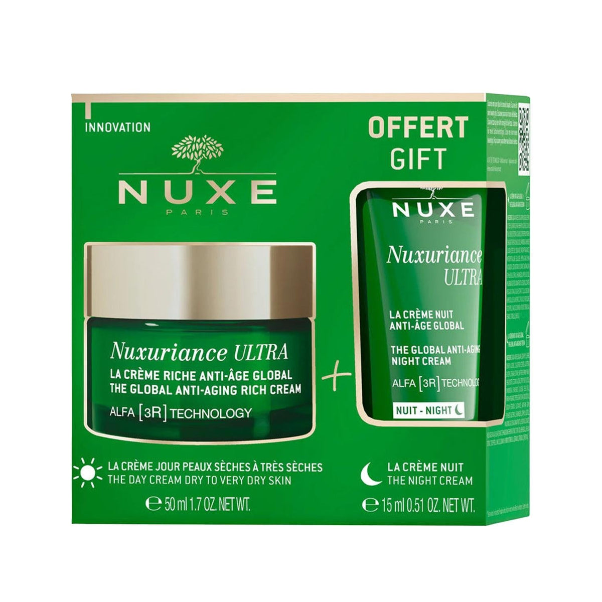 Nuxe Nuxuriance Skincare Set - Ultra Rich Cream & Night Cream for Dry Skin by Beauty Care Bag