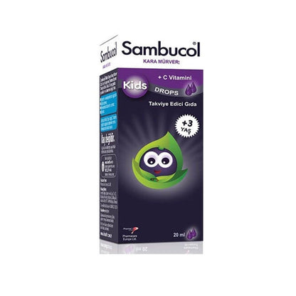 Sambucol Kids Immune Support Drops - 20ml Black Elderberry Supplement for Children, Natural Health Product by Beauty Care Bag