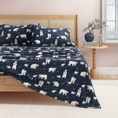 Turkish Cotton Christmas Flannel Sheet Set - Whittaker Collection by Great Bay Home