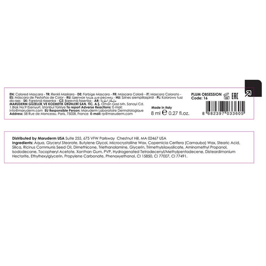 Maruderm Eyes Are Loud Colored Mascara in Plum Obsession by Beauty Care Bag
