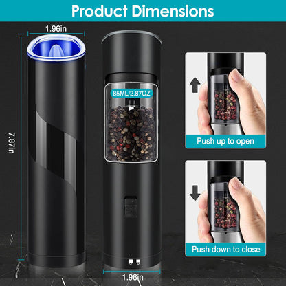Electric Salt & Pepper Grinder – Gravity Sensor with LEDElectric Salt GrinderTorqelo.com