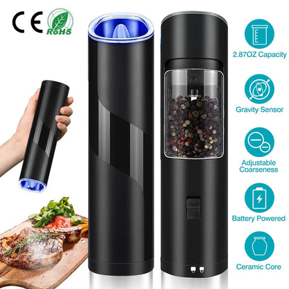 Electric Salt & Pepper Grinder – Gravity Sensor with LEDElectric Salt GrinderTorqelo.com