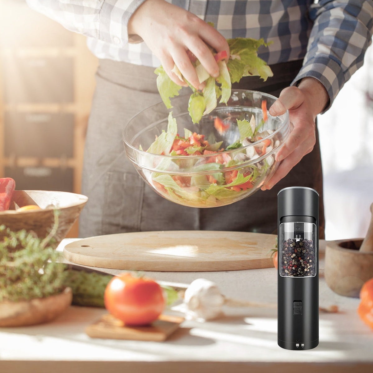 Electric Salt & Pepper Grinder – Gravity Sensor with LEDElectric Salt GrinderTorqelo.com