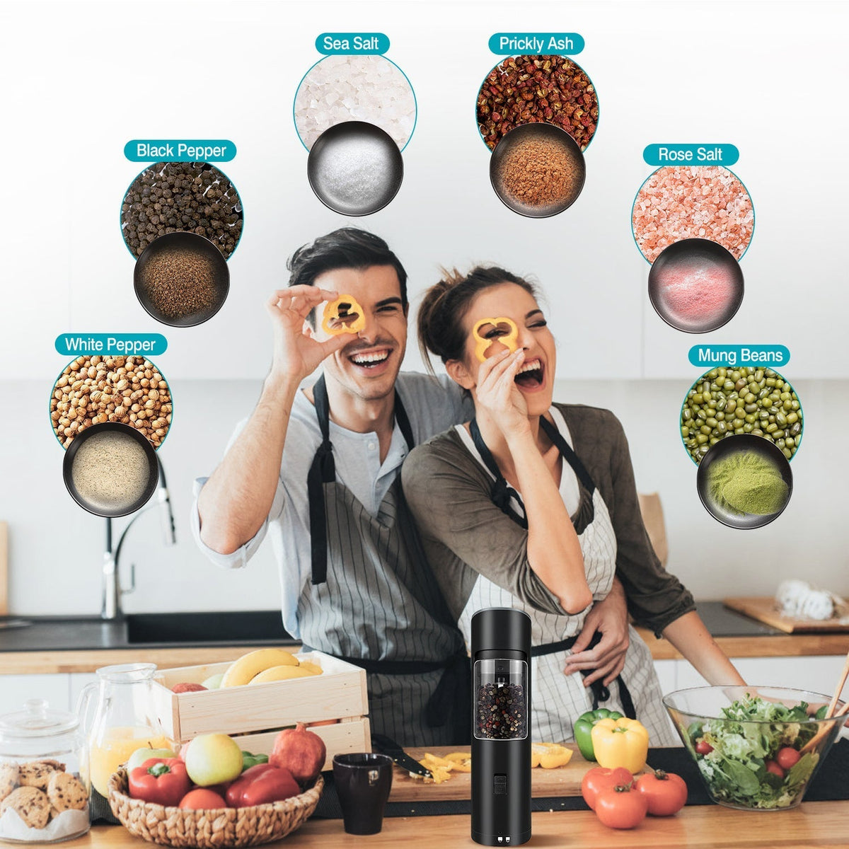 Electric Salt & Pepper Grinder – Gravity Sensor with LEDElectric Salt GrinderTorqelo.com